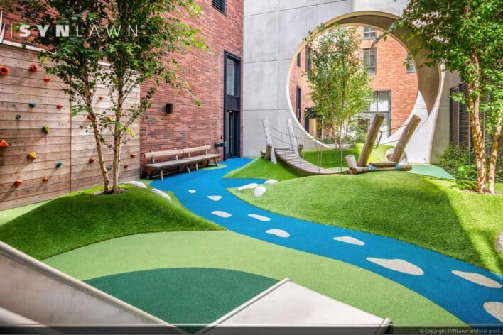 SYNLawn Wyoming roof rooftop artificial turf play maze